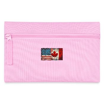 États-Unis, Canada, Amitié, Drapeau, Amérique du Nord - Trousse - rose - Devant