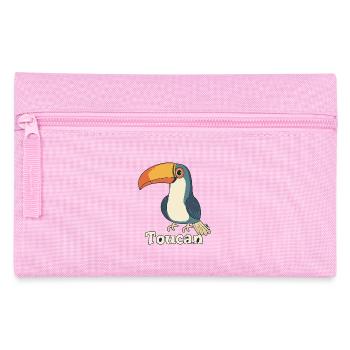 Farbenfroher Tukan - Federtasche - Rosa - Vorne