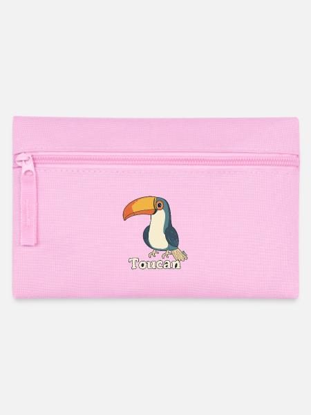 Farbenfroher Tukan - Federtasche - Rosa