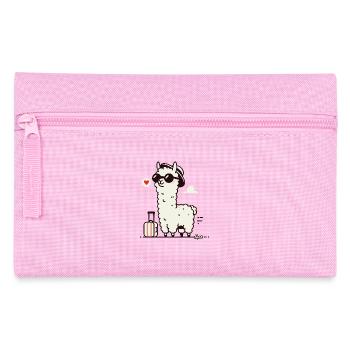 Lama de voyage avec valise - Trousse - rose - Devant