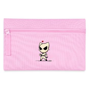 Eine elegante und heimliche Ninja-Katze - Federtasche - Rosa - Vorne