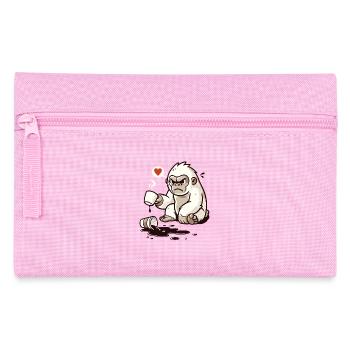 Kleiner Gorilla verschüttet Kaffee - Federtasche - Rosa - Vorne