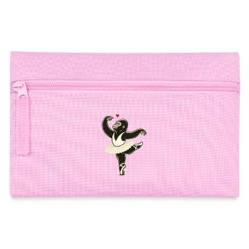 Lustiges Tanz Design mit Ballerina Gorilla - Federtasche - Rosa - Vorne