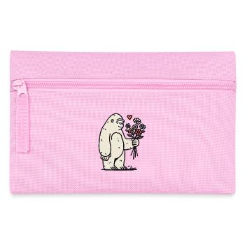 Sanfter Gorilla mit Blumenstrauß - Federtasche - Rosa - Vorne