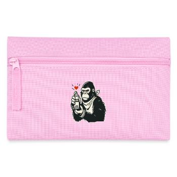 Graffiti Street Art Gorilla with Spray Can - Pencil Case - pink - Front