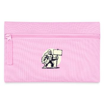 Un gorille fort avec un bouclier vierge : votre texte ici ! - Trousse - rose - Devant
