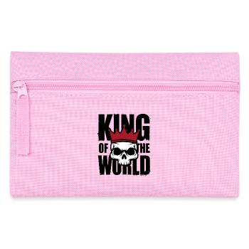 Skull and crossbones with crown King of the World - Pencil Case - pink - Front