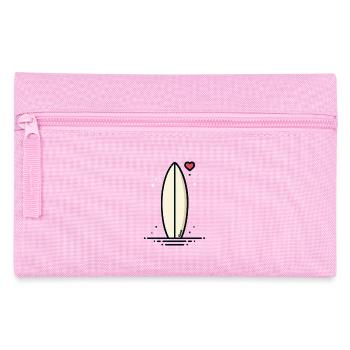 Retro Surfbrett mit Herz - Federtasche - Rosa - Vorne