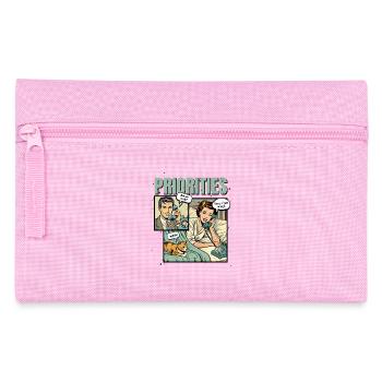 Cat Lover Priority Cats Mom Funny - Pencil Case - pink - Front
