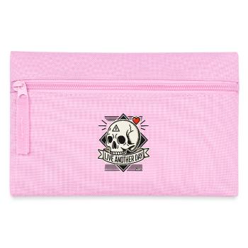 Skull with Heart: Live Another Day - Pencil Case - pink - Front