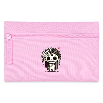 Petit zombie vaudou avec des dreadlocks - Trousse - rose - Devant