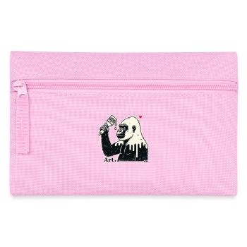 Gorilla artist, customer with brush and paint - Pencil Case - pink - Front