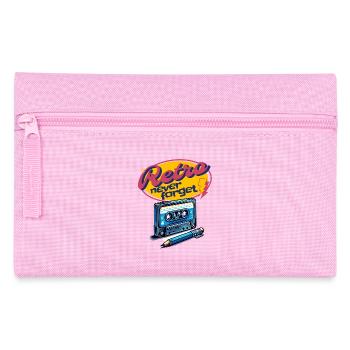 Retro Kassette und Stift Never Forget cool Fun - Federtasche - Rosa - Vorne