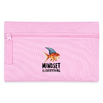 Mindset is everything, goldfish with shark fin - Pencil Case - pink - Front