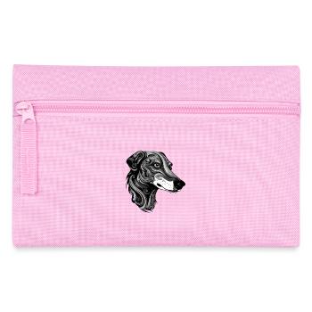 Greyhound Dog Portrait - Pencil Case - pink - Front