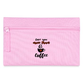Lustiges Kaffee & Liebe Design - Federtasche - Rosa - Vorne