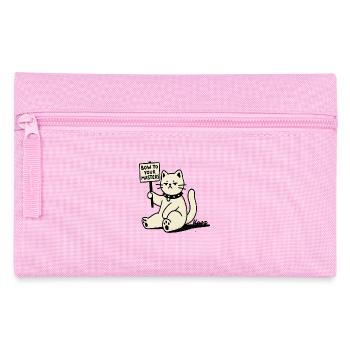 Sarcastic Protest Cat – Bow! - Pencil Case - pink - Front
