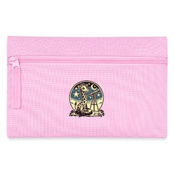 Giraffe observes stars with telescope - Pencil Case - pink - Front
