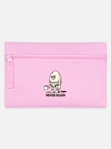 Müdes Morgen-Ei mit Kaffee – „Nie Wieder“ - Federtasche - Rosa