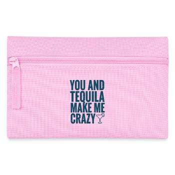 Tequila Party Spruch Zitat - Federtasche - Rosa - Vorne