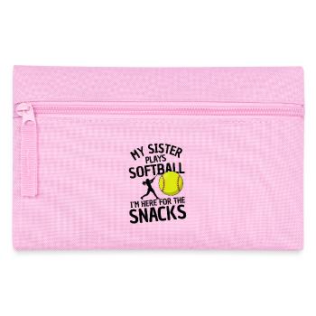 Lustiger Softball Spruch Geschwister - Federtasche - Rosa - Vorne
