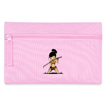 Cool Samurai Warrior with Katana - Pencil Case - pink - Front
