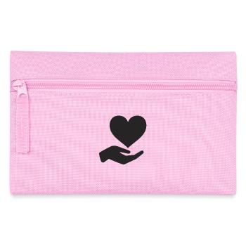 Heart in hand symbol of care - Pencil Case - pink - Front