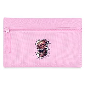 Monster Breaks Through the Wall – Horror Design - Pencil Case - pink - Front