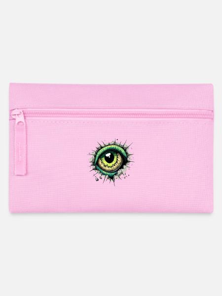 Monster-Auge guckt durch das Loch in der Wand - Federtasche - Rosa