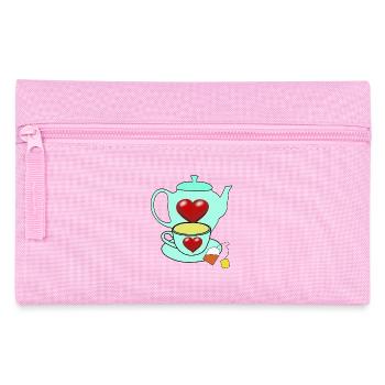 Breakfast Teapot Tea Cup Morning - Pencil Case - pink - Front