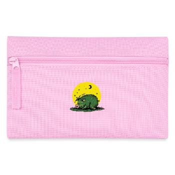Sleeping pig under moon and stars - Pencil Case - pink - Front