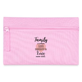 L’amour de la famille dit le design familial - Trousse - rose - Devant