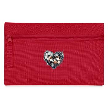 Heart of Sketched Flowers - Elegant Floral Art - Pencil Case - red - Front