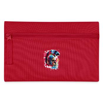 Spartaner Skelett Gladiator - Federtasche - Rot - Vorne
