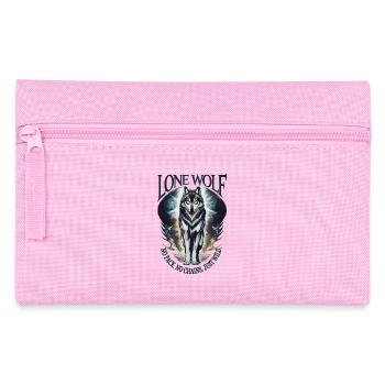 Lone Wolf - kein Rudel, keine Ketten, nur Wild - Federtasche - Rosa - Vorne