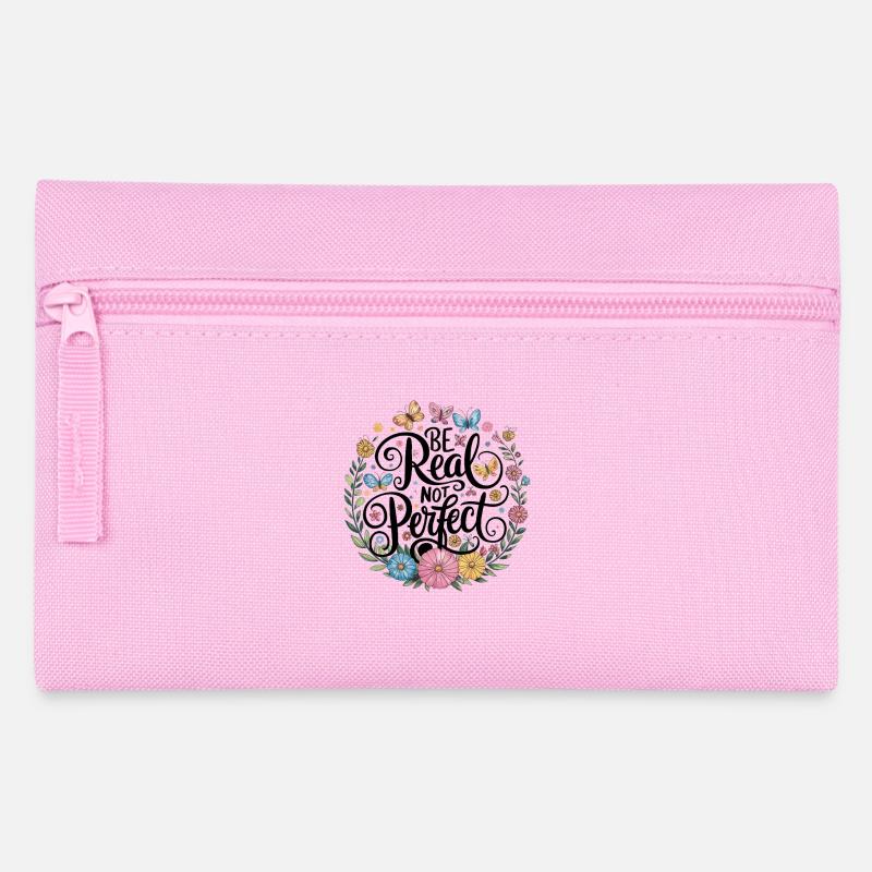 Sei Echt Nicht Perfekt Blumen Schmetterlinge Motiv - Federtasche - Rosa
