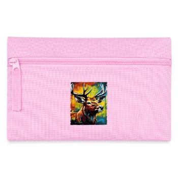 Hirsch Porträt - Federtasche - Rosa - Vorne