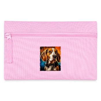Portrait de chien beagle - Trousse - rose - Devant