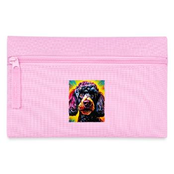 Caniche chien portrait - Trousse - rose - Devant