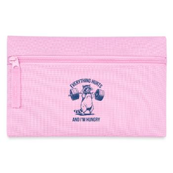 Gym Sport Weightlifting Raccoon - Pencil Case - pink - Front