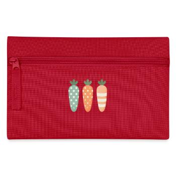 Cute Easter Carrots Pastel Stripe Dots - Pencil Case - red - Front