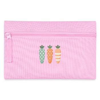 Mignons Carottes de Pâques à pois à rayures pastel - Trousse - rose - Devant