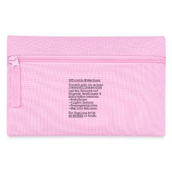 JGA Junggesellen Abschied - offizielle Mitteilung - Federtasche - Rosa - Vorne