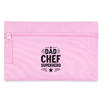 Dad Chef Superhero – Papa Koch Superheld - Pencil Case - pink - Front