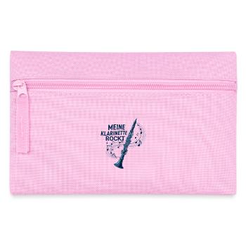 Meine Klarinette rockt – Klarinettistin - Federtasche - Rosa - Vorne