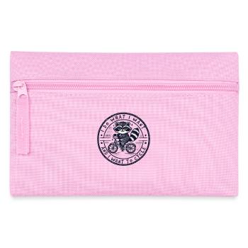 Raccoon design for free spirits with bicycle humor - Pencil Case - pink - Front