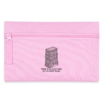 Bücherwurm Leseratte Lustiger Buch Spruch Retro - Federtasche - Rosa - Vorne