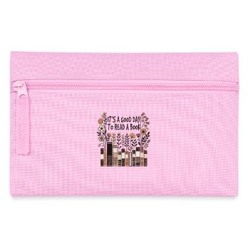 Bücherwurm Lustiger Buch Spruch Lesen Ist Therapie - Federtasche - Rosa - Vorne