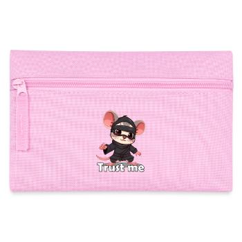 Little Ninja Mice Motif Print - Pencil Case - pink - Front
