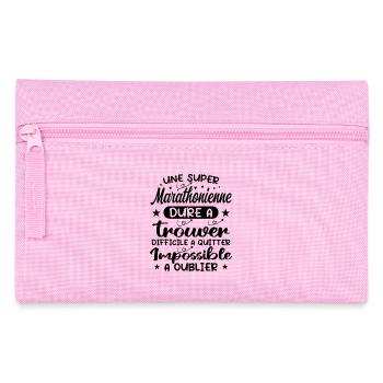 A Super Marathon Runner - Marathon Runner Gift - Pencil Case - pink - Front